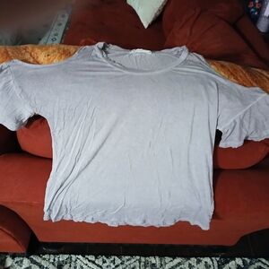 Pink Rose Light Purple Short Sleeve Women's Top